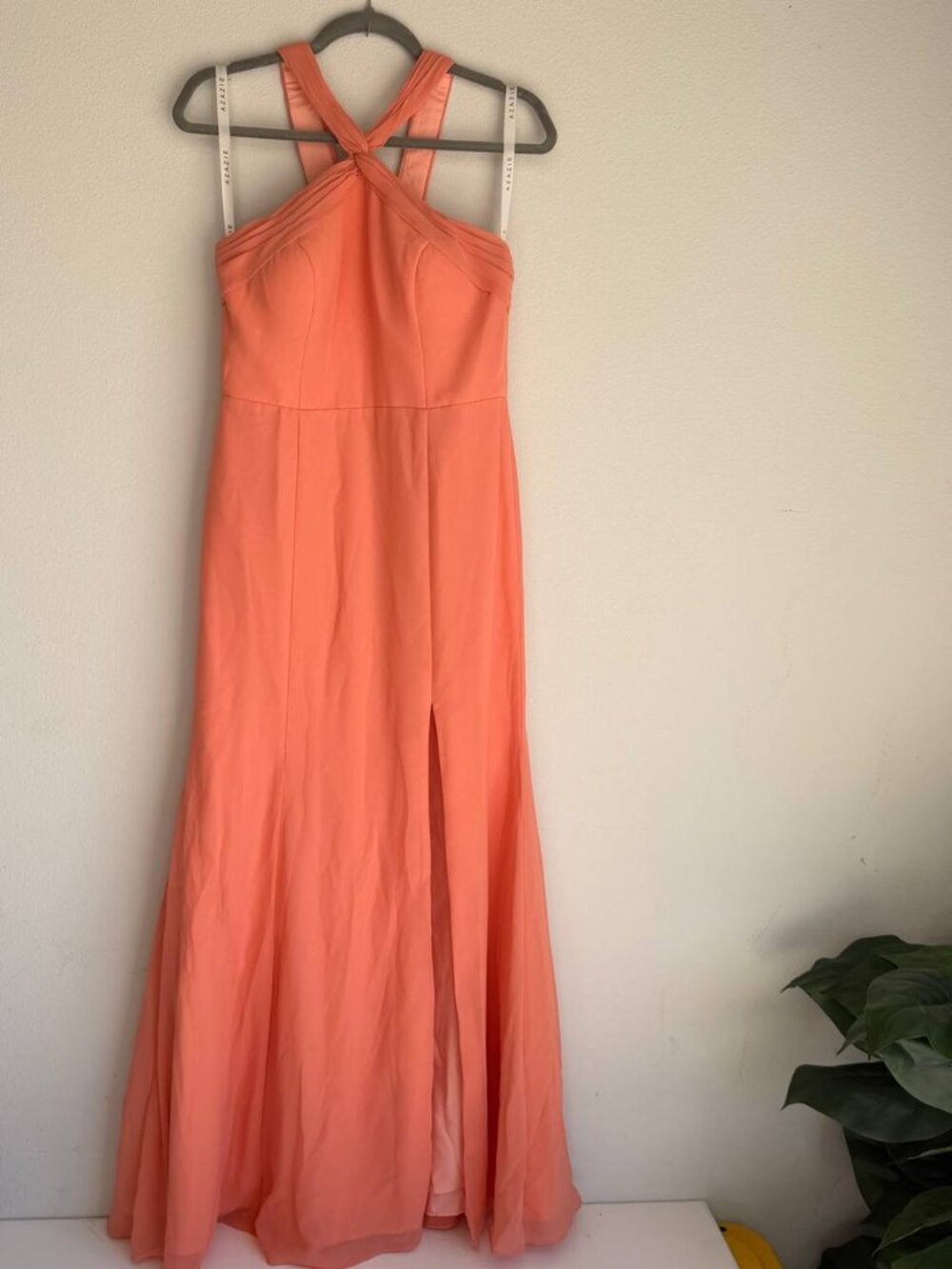 Azazie Clarice Sunset A-Line Halter Chiffon Dress Size C Elegant Formal Gown